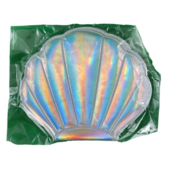 Silver Holographic Sea Shell Compact Mirror - Picture 14 of 15